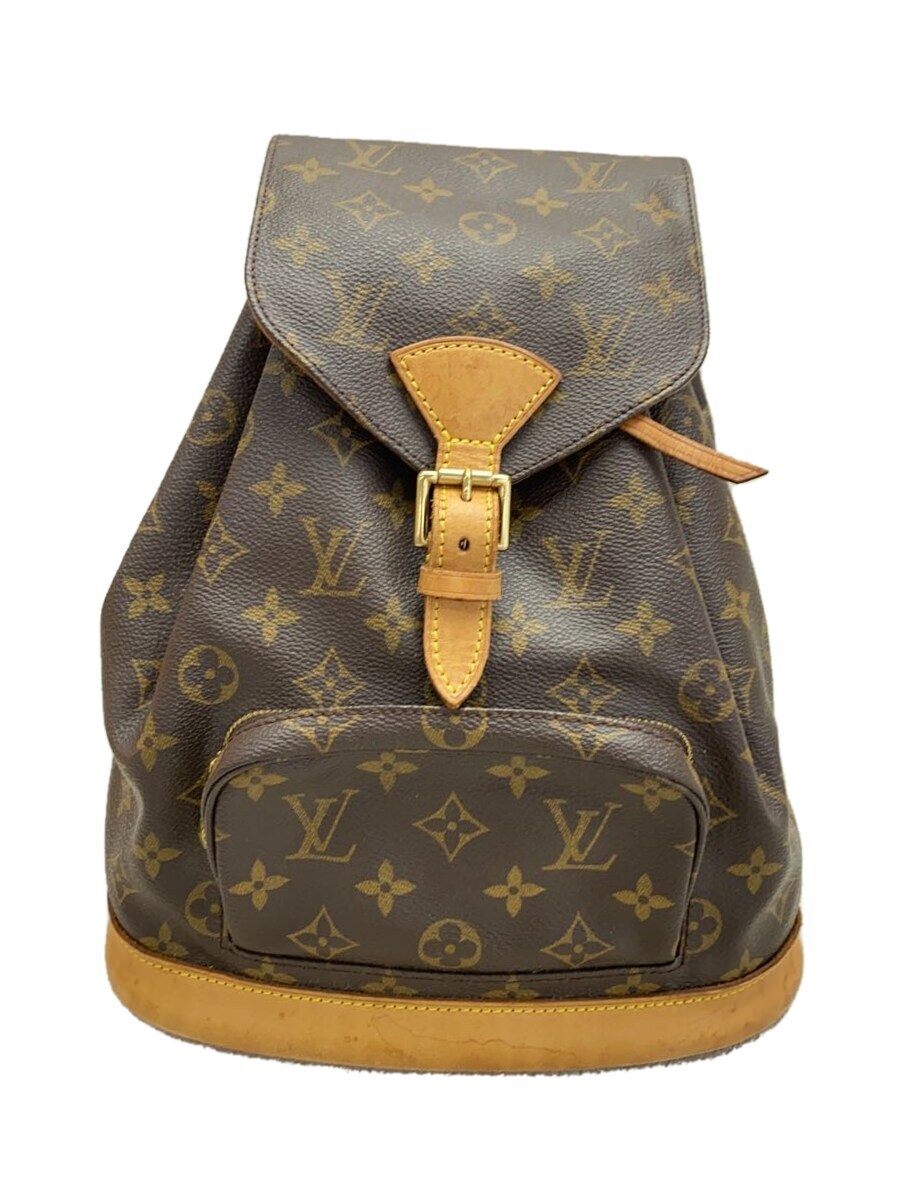 【中古】LOUIS VUITTON◆モンスリMM_モノグラム・キャンバス_BRW/PVC/BRW/総柄【バッグ】