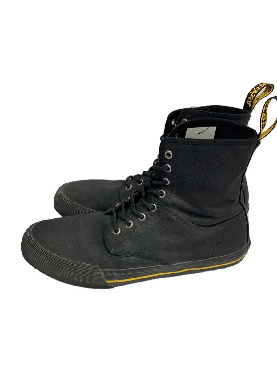 【中古】Dr.Martens◆ブーツ/UK9/BLK/キャンバス/AW006/PB05U/8ホール/使用感有【シューズ】