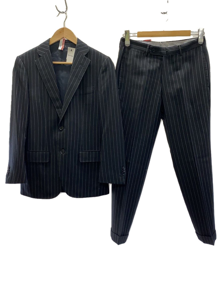 【中古】TOMORROWLAND◆スーツ/44/ウール/BLK/ストライプ/BWB-657A【メンズウェア】