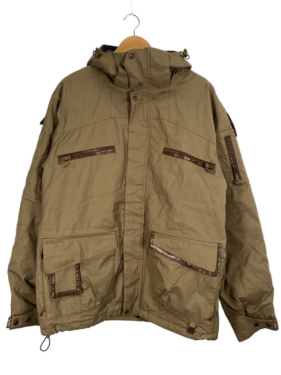 【中古】QUIKSILVER◆ジャケット/ウェアー/M/KHK/合皮部劣化有【スポーツ】