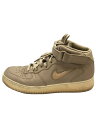 【中古】NIKE◆AIR FORCE 1 MID RETRO PRM/エアフォースミッドレトロプレミアム/ベージュ/28cm/BE【シューズ】