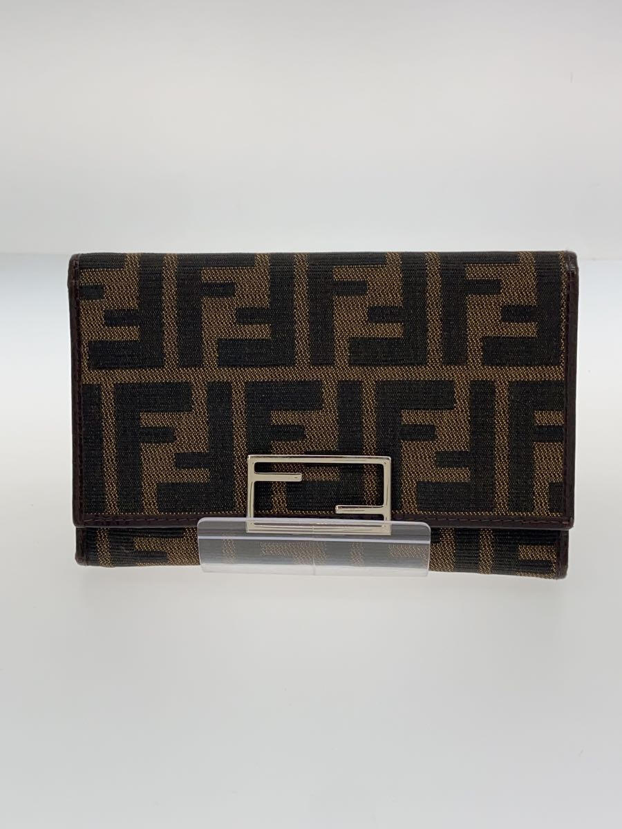 【中古】FENDI◆3つ折り財布/--/BRW/レ