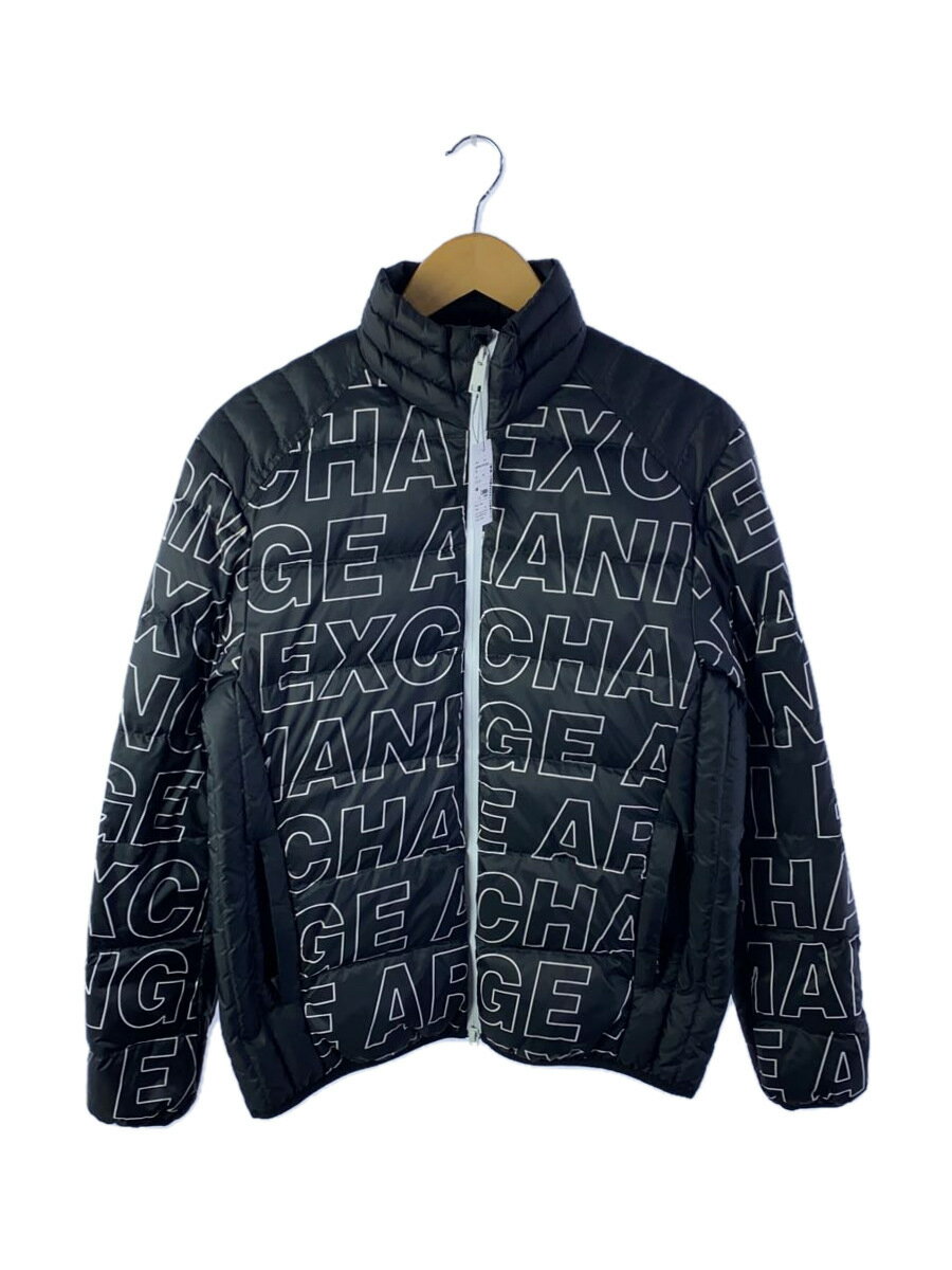 【中古】ARMANI EXCHANGE◆ダウンジャケット/XS/ポリエステル/BLK/総柄/6ZZB18 ZNQSZ【メンズウェア】