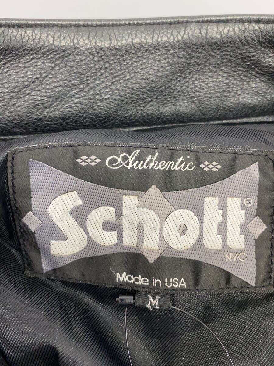 【中古】Schott◆レザージャケット・ブルゾン/M/レザー/BLK【メンズウェア】