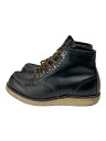 【中古】RED WING◆IRISH SETTER 6 MOC/USA製/復刻犬タグ/25.5cm/ブラック/レザー/9874【シューズ】