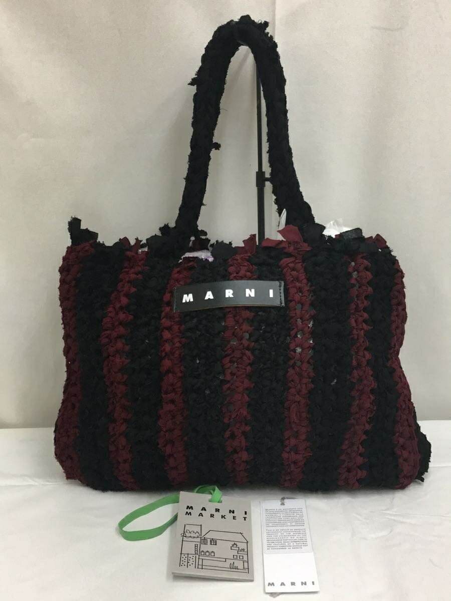 楽天2nd STREET 楽天市場店【中古】MARNI◆MARKET SHOPPING STRIPE BAGトートバッグ/ストライプ/SHMH0051A【バッグ】