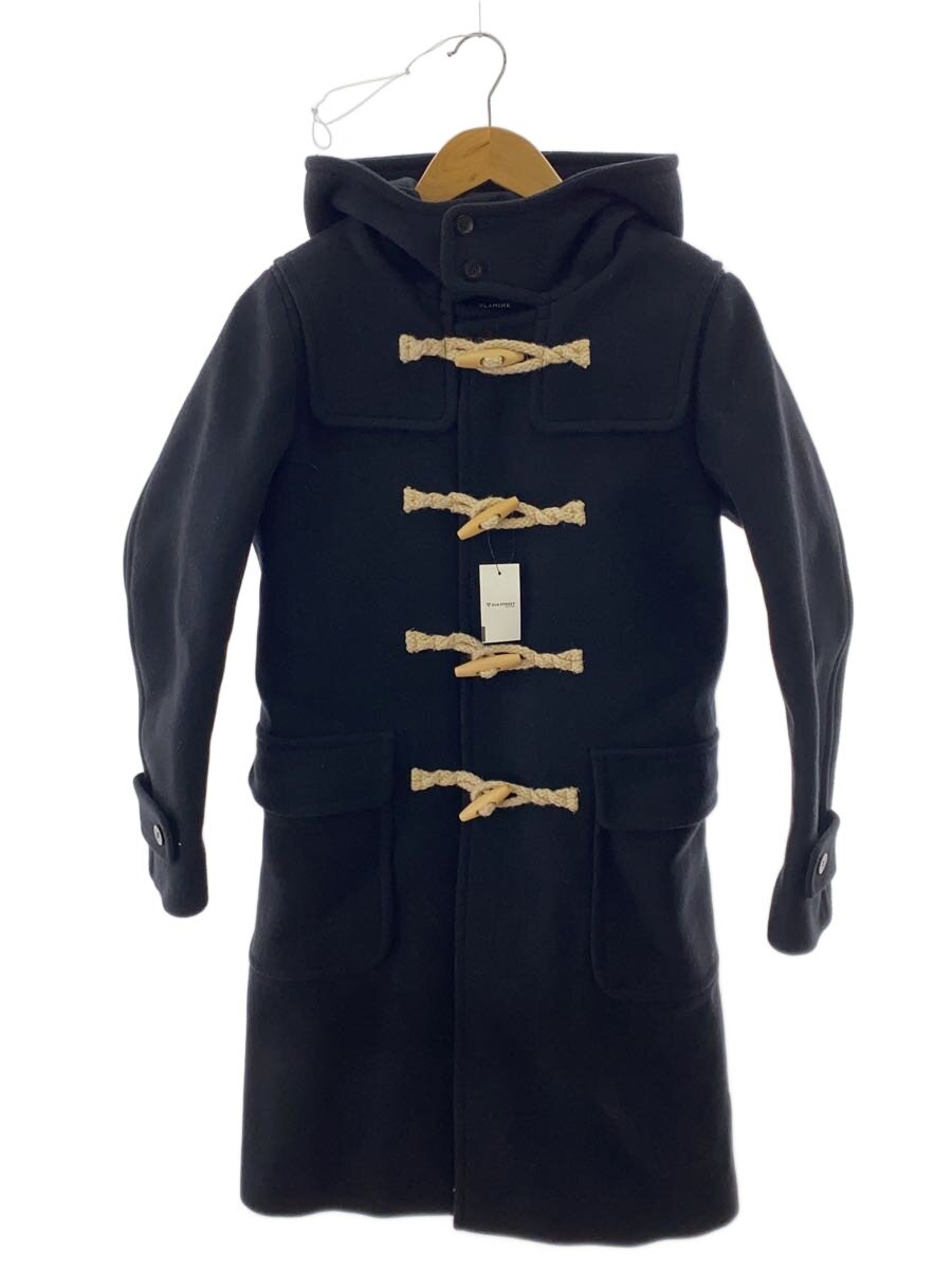 【中古】BLAMINK◆W MELTON DUFFLE COAT/ダッフルコート/36/ウール/BLK/7925-299-0073【レディースウェア】