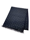 【中古】GUCCI◆マフラー/ウール/BLK/無地/メンズ/使用感有/ほつれ【服飾雑貨他】