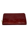 【中古】LOUIS VUITTON◆ジッピー・ウォレット_モノグラム・ヴェルニ_RED/牛革/RED/レディース【服飾雑貨他】