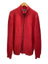 【中古】POLO RALPH LAUREN◆カーディガン(厚手)/L/コットン/RED/無地【メンズウェア】