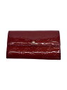 【中古】LOUIS VUITTON◆ポシェット・ポルト・モネ・クレディ_モノグラム・ヴェルニ_RED/エナメル/RED/総柄/レディース【服飾雑貨他】