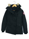 【中古】CANADA GOOSE◆CHARLOTTE PARKA WOMEN/S/ナイロン/ブラック/2300JL【レディースウェア】