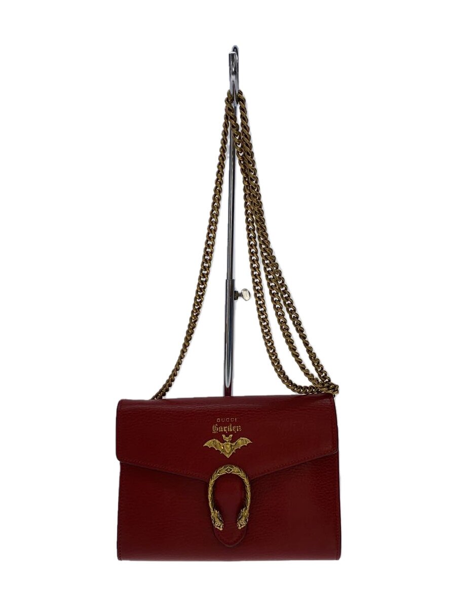 GUCCI - 【中古】GUCCI◆ショルダーバッグ/レザー/RED/521550【バッグ】