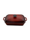 【中古】LE CREUSET◆ココット/レクタンギュラー/29cm/2.8L/ブラックマットホーロー/中古品【キッチン用品】