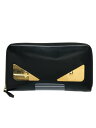 【中古】FENDI◆FENDI フェンディ 長財布/レザー/BLK/