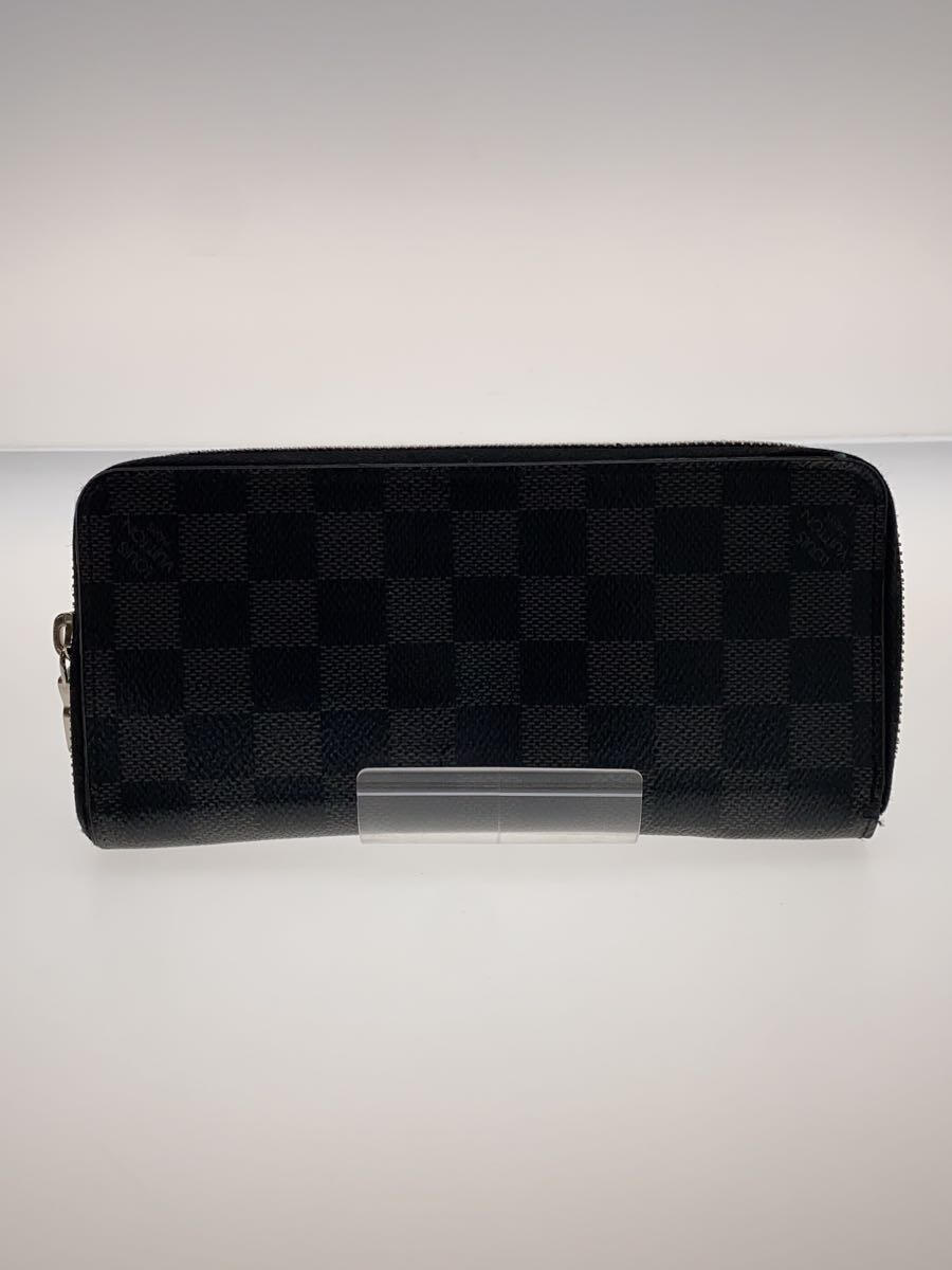 【中古】LOUIS VUITTON◆ジッピー・ウォレット・ヴェルティカル_ダミエ・グラフィット_BLK/PVC/BLK/総柄/メンズ【服飾雑貨他】