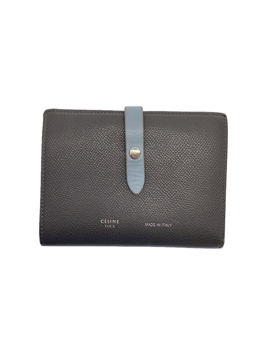 【中古】CELINE◆2つ折り財布/レザー/GRY/レディース【服飾雑貨他】