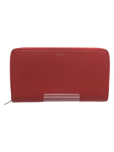 【中古】CELINE◆ラウンドジップ長財布/レザー/RED/無地/レディース【服飾雑貨他】 【中古】CELINE◆ラウンドジップ長財布/レザー/RED/無地/レディース【服飾雑貨他】