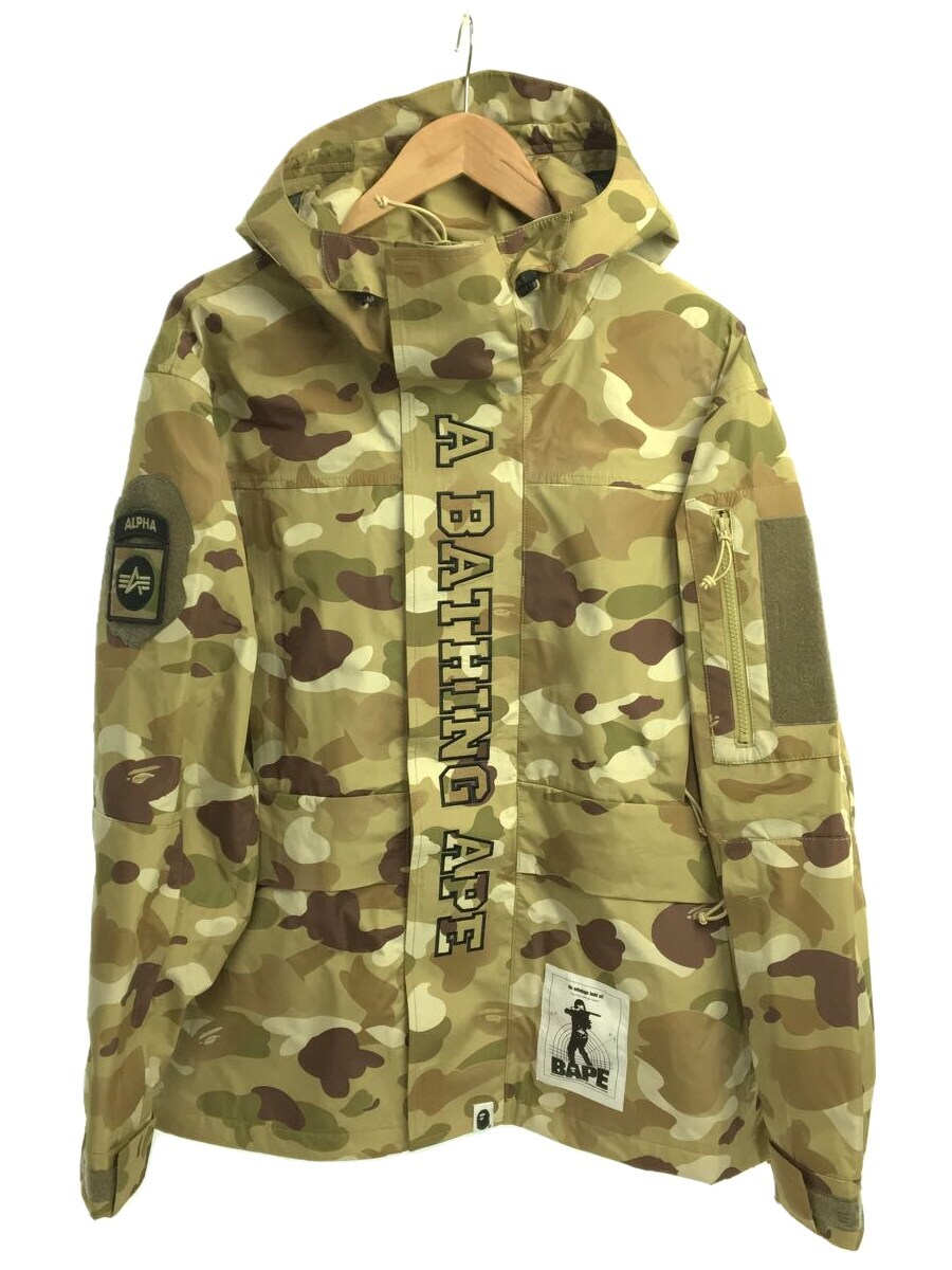 【中古】A BATHING APE◆2020AW/X ALPHA/ECWCS 3 LAYER/マウンテンパーカ/M/ポリエステル/カーキ【メンズウェア】