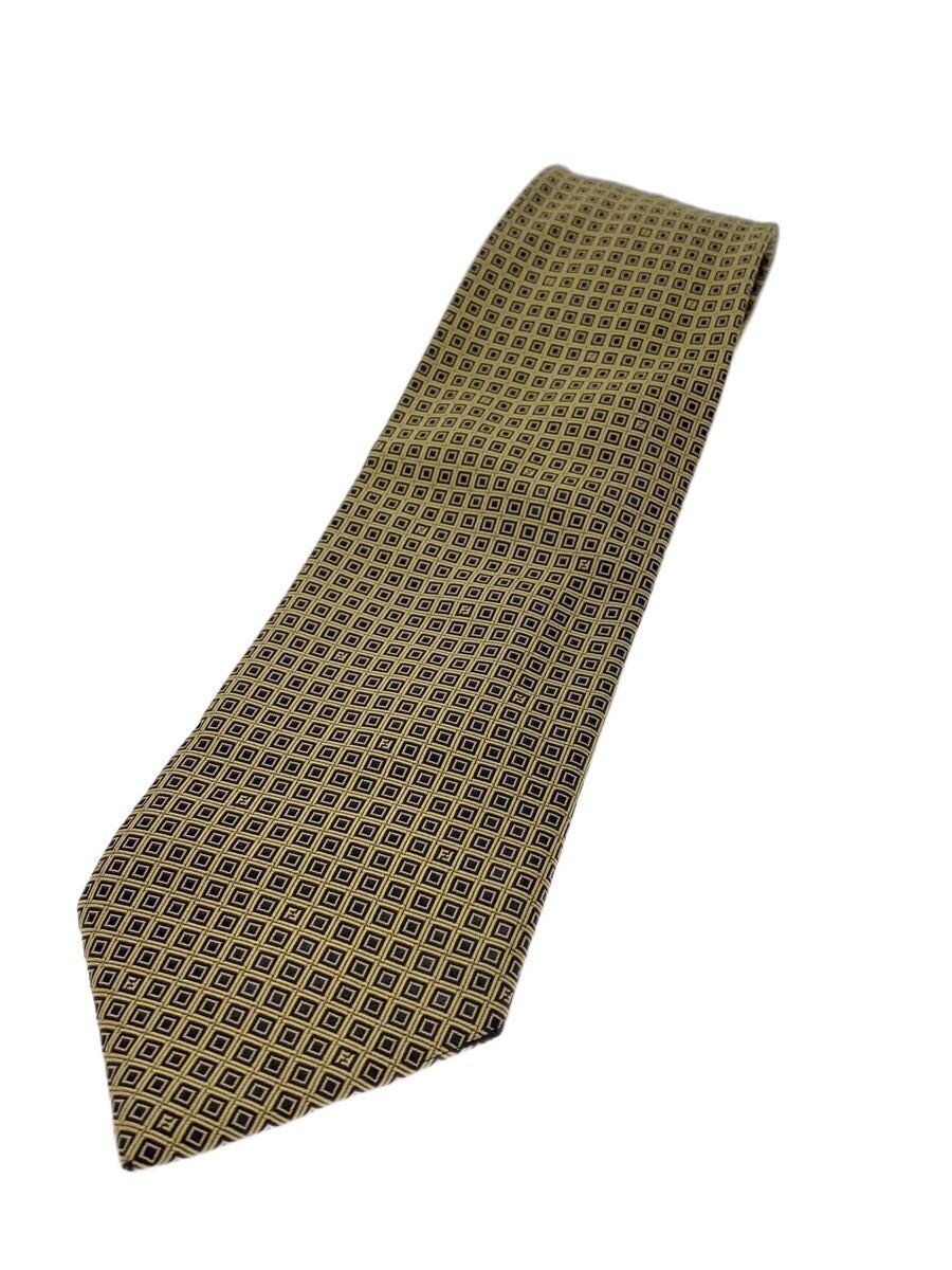 FENDI - 【中古】FENDI◆ネクタイ/--/GLD/チェック/メンズ【服飾雑貨他】