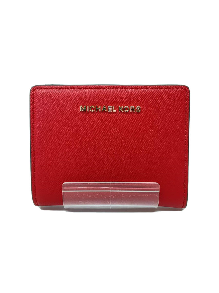 【中古】MICHAEL KORS◆2つ折り財布/--/RED/レディース/32T9GF6Z8L【服飾雑貨他】