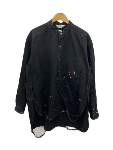 【中古】ANCELLM◆DENIM PAINT LONG SHIRT/1/コットン/BLK/ANC-SH25-A【メンズウェア】 【中古】ANCELLM◆DENIM PAINT LONG SHIRT/1/コットン/BLK/ANC-SH25-A【メンズウェア】