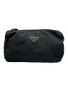 【中古】PRADA◆ポーチ/ナイロン/BLK/無地【バッグ】(4)