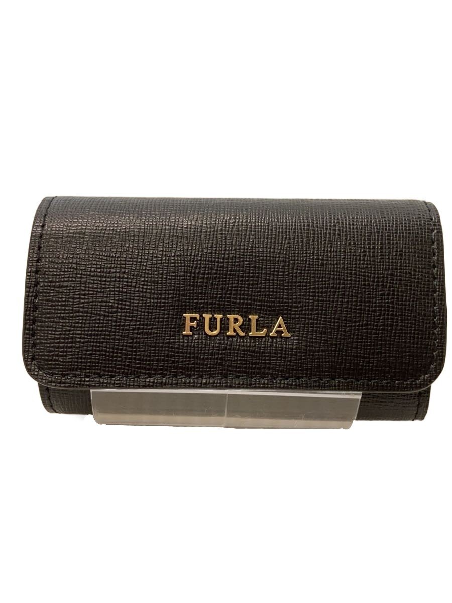 Leather - 【中古】FURLA◆キーケース/PVC/BLK/無地/レディース【服飾雑貨他】