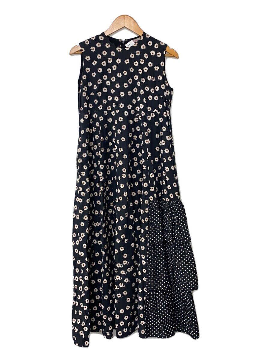 【中古】Freada◆ノースリーブワンピース/花柄ワンピース/ロング/FREE/コットン/BLK/花柄/221-3104//【レディースウェア】