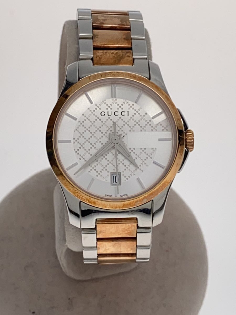【中古】GUCCI◆クォーツ腕時計/アナログ/ステンレス/SLV/SS/126.5【服飾雑貨他】