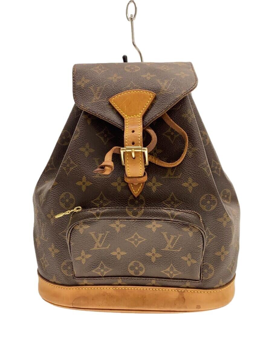 【中古】LOUIS VUITTON◆モンスリMM_モノグラム・キャンバス_BRW/PVC/BRW【バッグ】