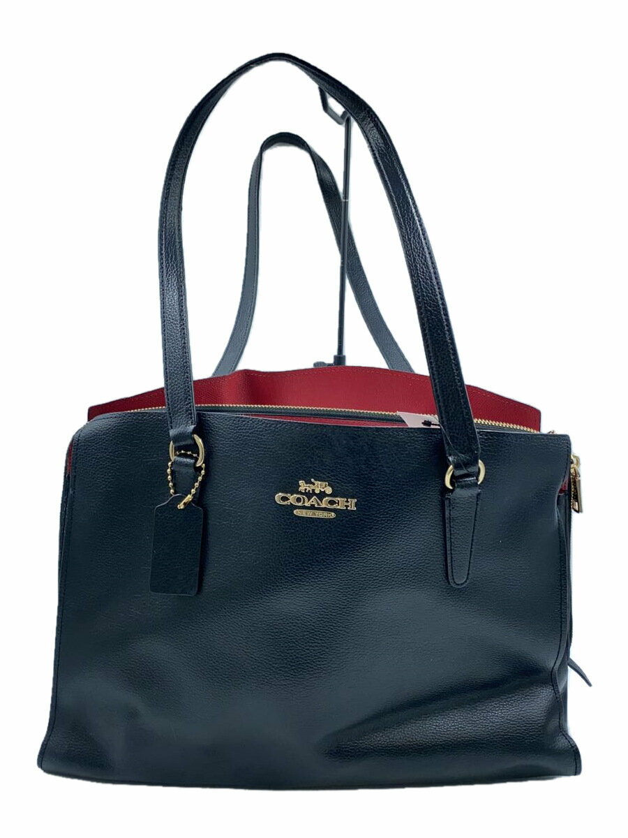 【中古】COACH◆ハンドバッグ/レザー/BLK/C4077【バッグ】
