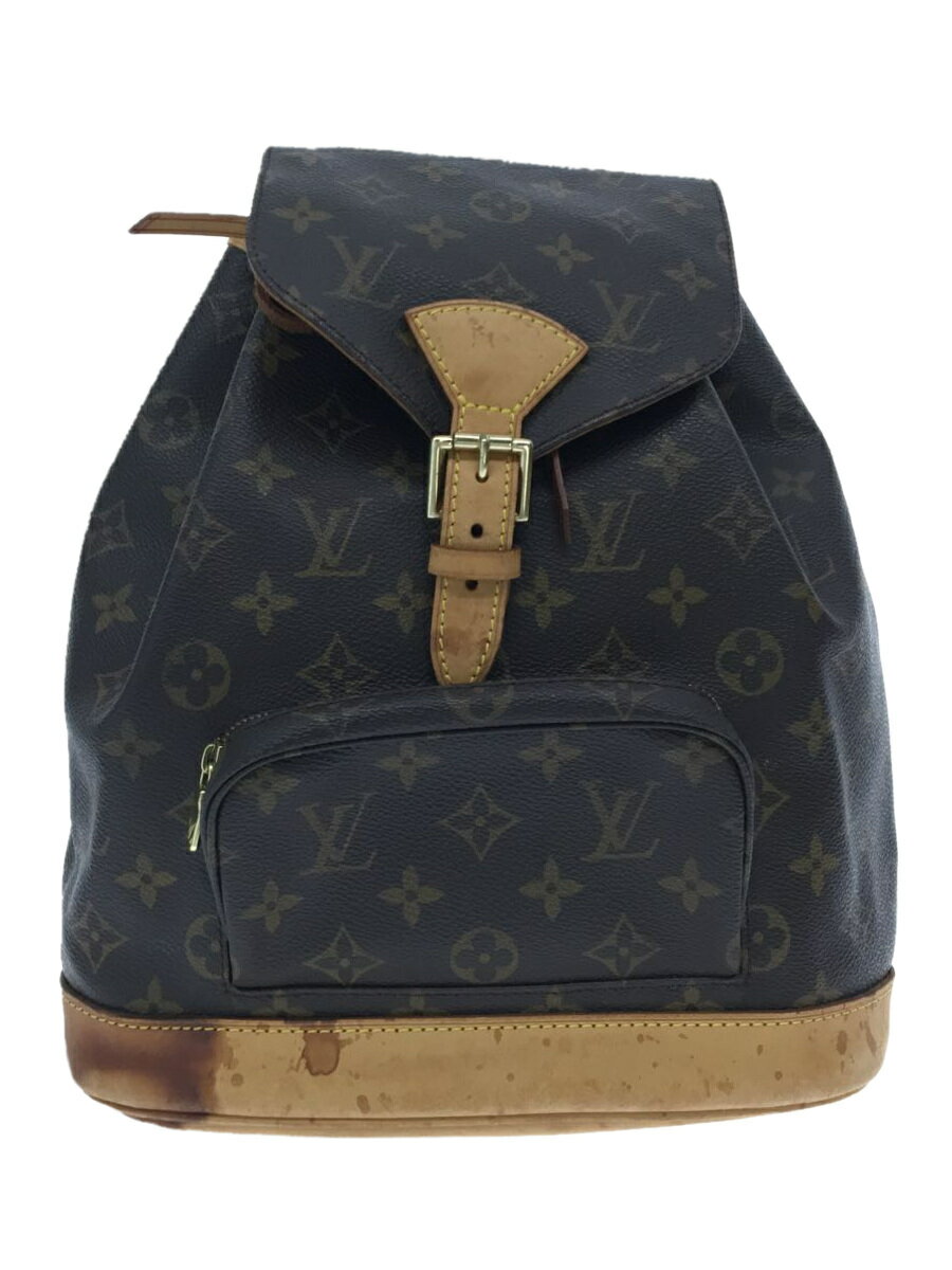 【中古】LOUIS VUITTON◆モンスリMM_モノグラム_BRW/PVC/BRW【バッグ】