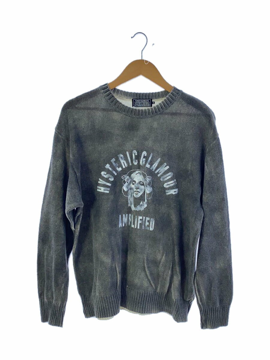 【中古】HYSTERIC GLAMOUR◆AMPLIFIEDセーター/ニット・セーター(薄手)/M/グレー/02231NS04【メンズウェア】
