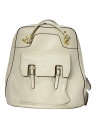 【中古】SAC◆リュック/レザー/WHT【バッグ】