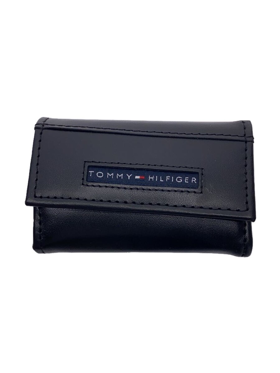 【中古】TOMMY HILFIGER◆キーケース/レザー/BLK/無地/メンズ【服飾雑貨他】