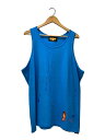 【中古】CVTVLIST◆タンクトップ/ペイント加工/1/コットン/BLU【メンズウェア】