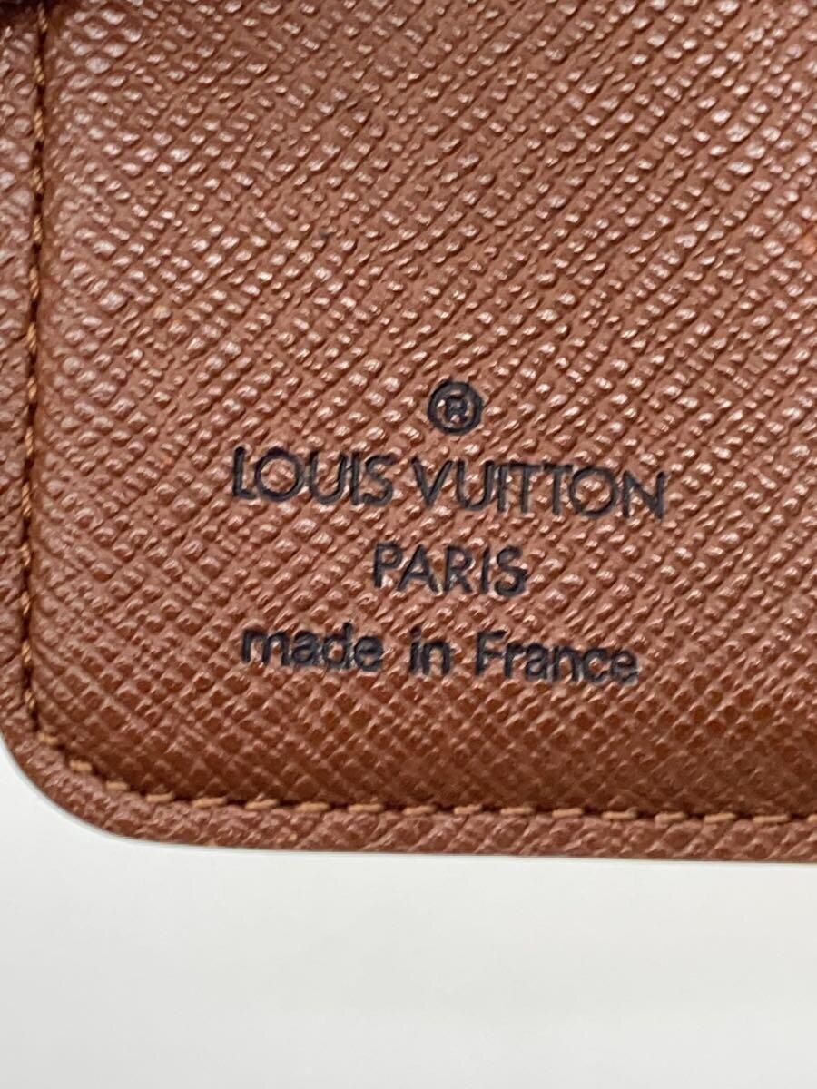 【中古】LOUIS VUITTON◆コンパクト・ジップ_モノグラム・キャンバス_BRW/PVC/BRW/レディース【服飾雑貨他】