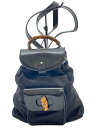 【中古】GUCCI◆リュックサック_バンブー/レザー/BLK【バッグ】