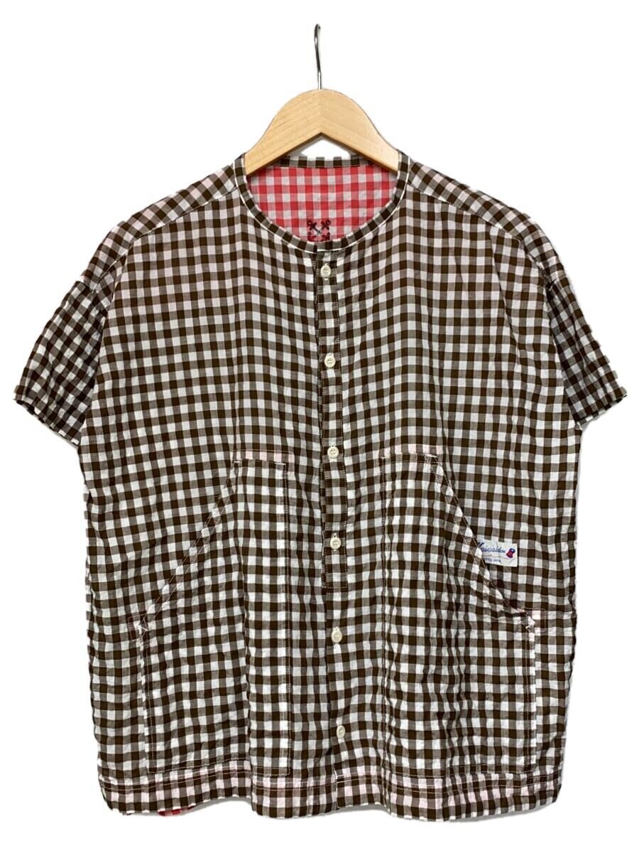 【中古】快晴堂謹製◆半袖シャツ/2/コットン/BRW/ギンガムCK【レディースウェア】