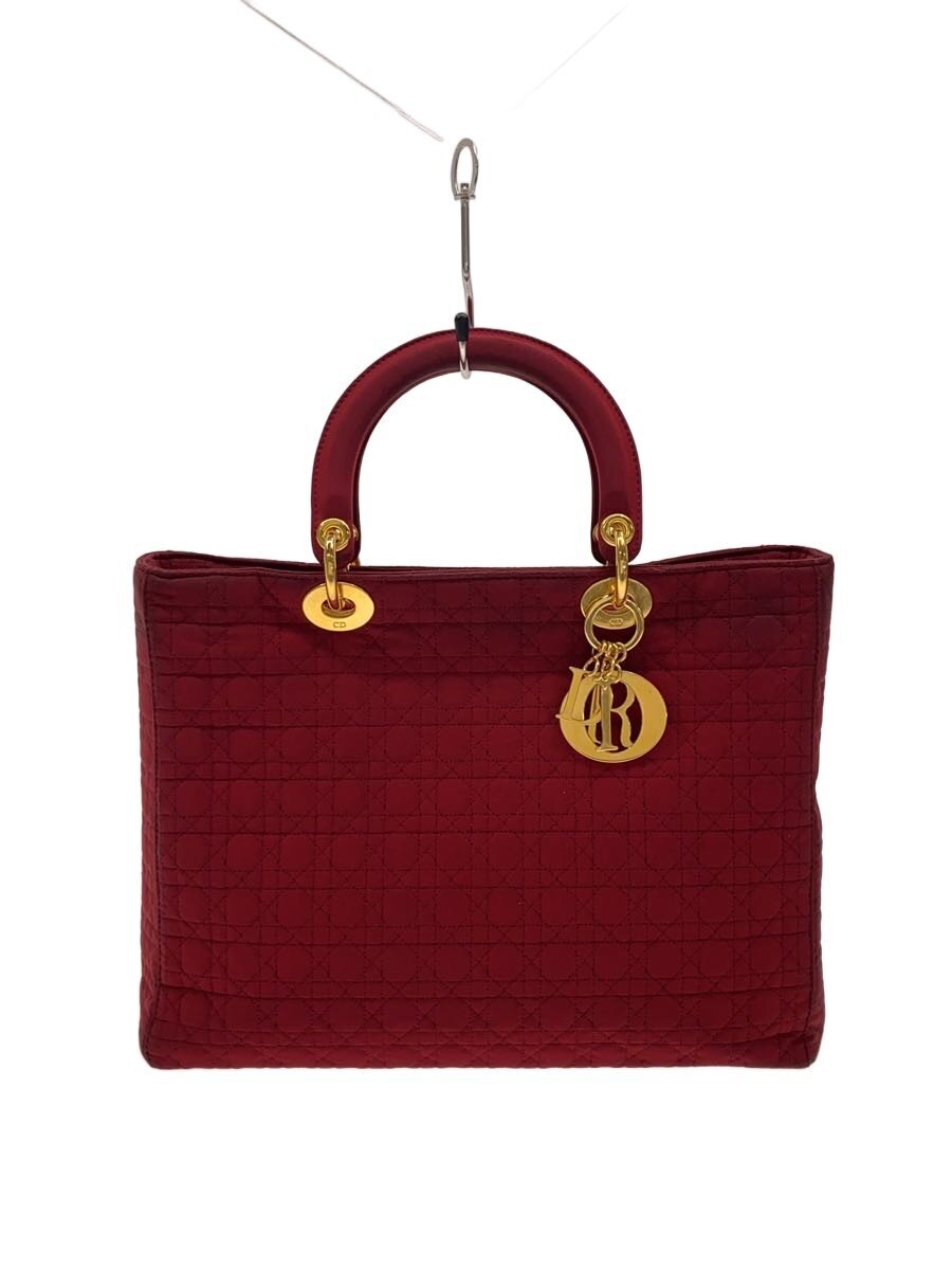 CHRISTIAN DIOR - 【中古】Christian Dior◆ベタツキ有/変色有/カナージュ/lady dior/トートバッグ/--/RED【バッグ】