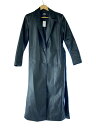 【中古】ZARA◆フェイクレザー/トレンチコート/L/ポリエステル/ブラック【レディースウェア】(4)