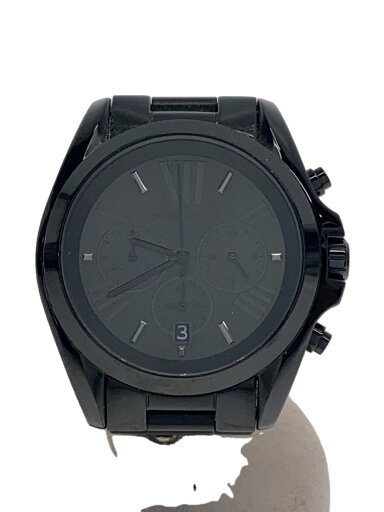 【中古】MICHAEL KORS◆クォーツ腕時計/クロノグラフ/アナログ/ステンレス/BLK/BLK/MK-5550【服飾雑貨他】 【中古】MICHAEL KORS◆クォーツ腕時計/クロノグラフ/アナログ/ステンレス/BLK/BLK/MK-5550【服飾雑貨他】