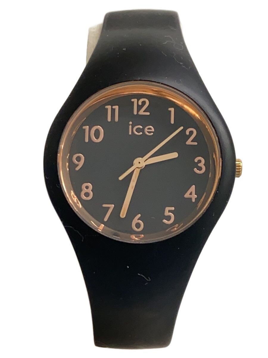ice watch◆クォーツ腕時計/アナログ/ラバー/BLK/BLK/014760