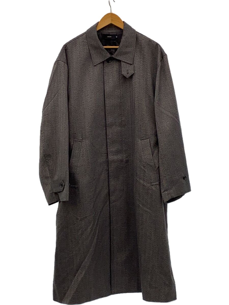 EMMA CLOTHES◆CALLNE/ウールブレンドヘリンボーンステンカラーコート/M/ポリエステル/GRY