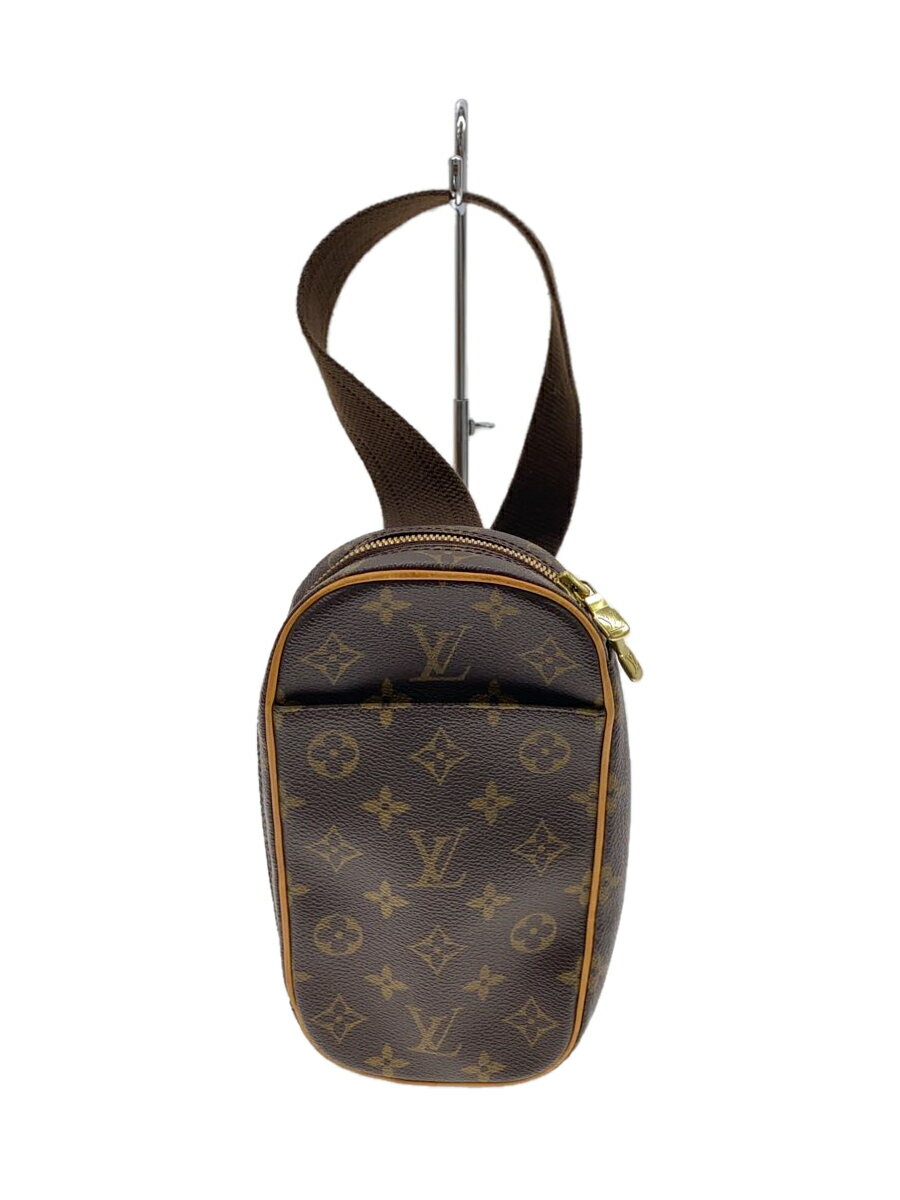 【中古】LOUIS VUITTON◆ポシェット・ガンジュ_モノグラム・キャンバス_BRW/PVC/BRW/総柄【バッグ】