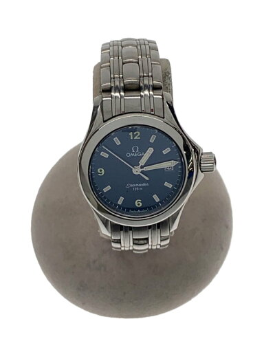 【中古】OMEGA◆クォーツ腕時計/アナログ/ステンレス/NVY/SLV/SS/SEA MASTER 120【服飾雑貨他】 【中古】OMEGA◆クォーツ腕時計/アナログ/ステンレス/NVY/SLV/SS/SEA MASTER 120【服飾雑貨他】