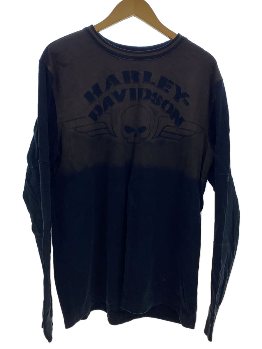 【中古】HARLEY DAVIDSON◆スカルスウェット/L/コットン/BLK/96732-15VM【メンズウェア】