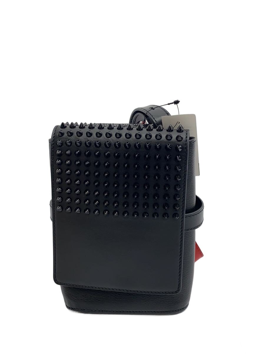 Christian Louboutin◆BENECH REPORTER/ショルダーバッグ/レザー/BLK/1165000/スパイク