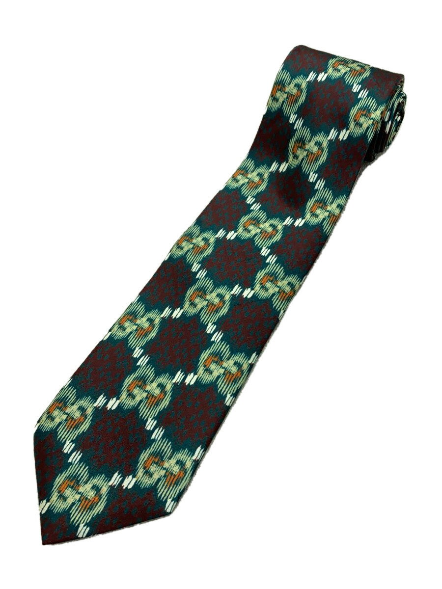 【中古】GUCCI◆VINTAGE SILK TIE/グッチシマネクタイ/シルク/BRD/総柄/メンズ【服飾雑貨他】